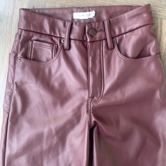 Good American Red Faux Leather Pants 2 EUC - Picture 13 of 14